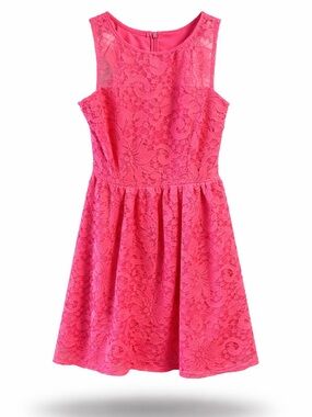 Speechless Hot Pink Lace Fit & Flare Dress | Size Small | Barbiecore Babe 💅